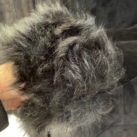 CHAR vintage woman’s black suede jacket Lady Liberty & Flag, fur, 8, EUC - Picture 6 of 12